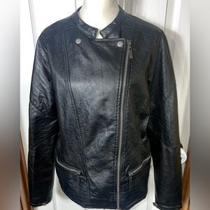 J2 by JouJou Vegan Leather Jacket  Faux Leather Moto Jacket Black Women’s M